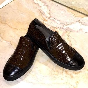 Rocco P. Handmade Italian Croc/Alligator Slip On. US9. New Unworn Condition.